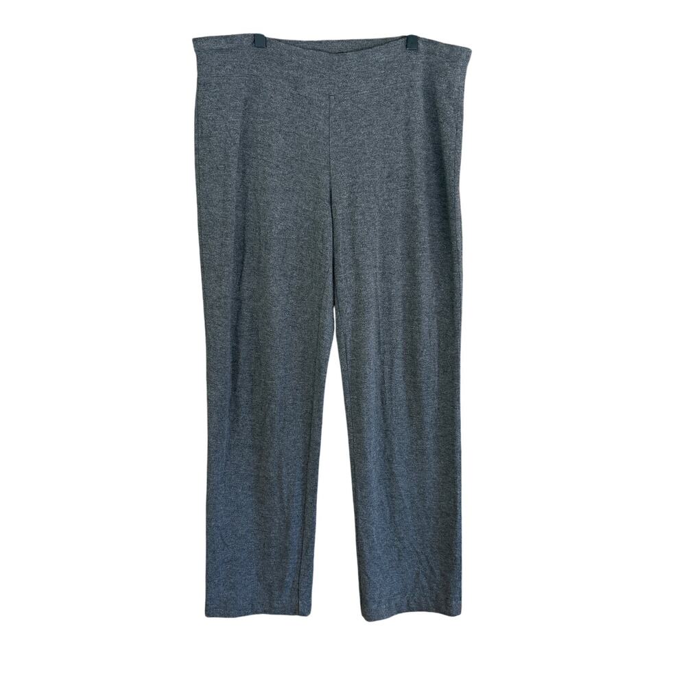 Eileen Fisher Wide Leg Viscose Jersey Pants M Gray Trousers Travel Capsule